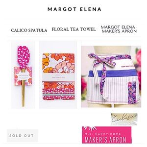 LOT 3 NEW MARGOT ELENA HAPPY HOME / EXCLUSIVE - Spatula, Tea Towel & Apron